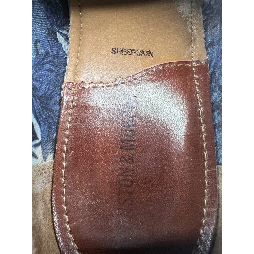 Johnston & Murphy Men’s Tan Suede Lace-Up Derby Sheepskin 8M 20-9558